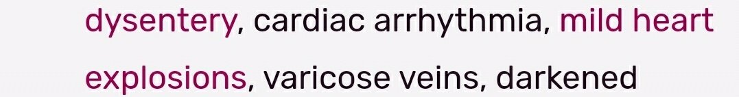 Found "Mild heart explosions" while looking for a ridiculous answer for this. 🤣