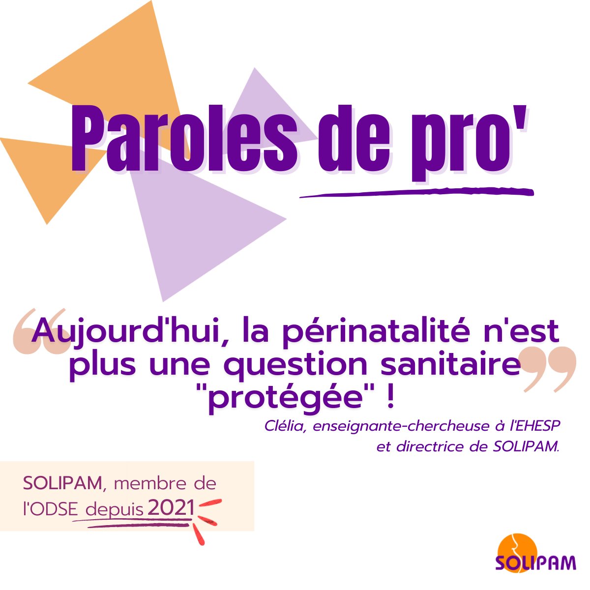 SOLIPAM_IdF's tweet photo. 🟣 𝐏𝐀𝐑𝐎𝐋𝐄𝐒 𝐃𝐄 𝐏𝐑𝐎' - 𝐒𝐎𝐋𝐈𝐏𝐀𝐌 𝐀 𝐋'𝐎𝐃𝐒𝐄 🟠
Clelia Gasquet-Blanchard, directrice de #SOLIPAM, revient sur ce qui a motivé le réseau à rejoindre l'#ODSE, 𝑂𝑏𝑠𝑒𝑟𝑣𝑎𝑡𝑜𝑖𝑟𝑒 𝑑𝑢 𝐷𝑟𝑜𝑖𝑡 à 𝑙𝑎 𝑆𝑎𝑛𝑡é 𝑑𝑒𝑠 𝐸𝑡𝑟𝑎𝑛𝑔𝑒𝑟𝑠. https://t.co/AyunNWgr3n