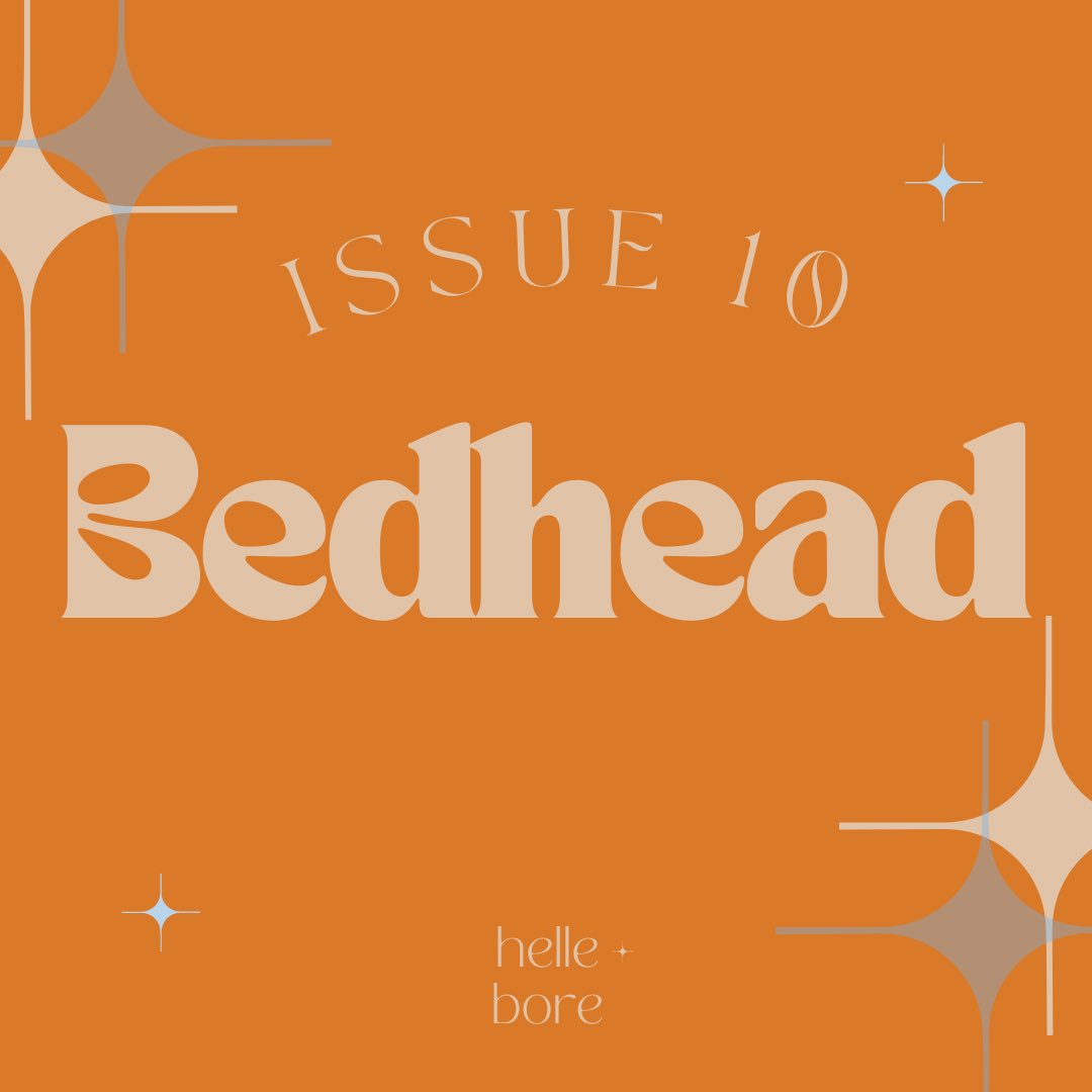 The Hellebore Press (@thehellebore) on Twitter photo Issue 10: Bedhead is filled with dreamlike melancholy & wonder. Explore mental health, body autonomy, addiction, & neurodiversity with words by @Tanis_MacDonald, @shannonfrostgre
@HLR, <a href="/insteadofisaac/">Isaac Akanmu</a>, <a href="/ShikshaWrites/">Shiksha 💛 JUST READ MY BOOKS, OKAY?</a>, @The_Cline + more.
Link: thehellebore.com/bedhead/ Issue 10: Bedhead is filled with dreamlike melancholy & wonder. Explore mental health, body autonomy, addiction, & neurodiversity with words by @Tanis_MacDonald, @shannonfrostgre
@HLR, <a href="/insteadofisaac/">Isaac Akanmu</a>, <a href="/ShikshaWrites/">Shiksha 💛 JUST READ MY BOOKS, OKAY?</a>, @The_Cline + more.
Link: thehellebore.com/bedhead/