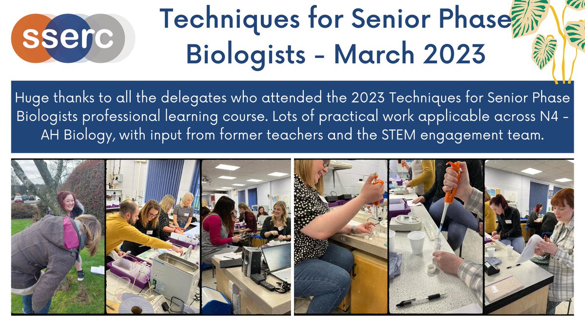 SSERCBiology's tweet image. A great couple of days working with teachers from across Scotland on the &quot;Techniques for Senior Phase Biology&quot; professional learning course. Lots of practical work, use of digital technologies and even a brief venture outside.
