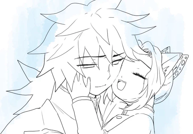 やぁこさんのにゃんこの可愛さが蓄積されてとうとう決壊しました…無邪気に甘えてじゃれついてほしい!にゃの羽織描いてなかったのに3枚目にうっかり描いてしまいました 