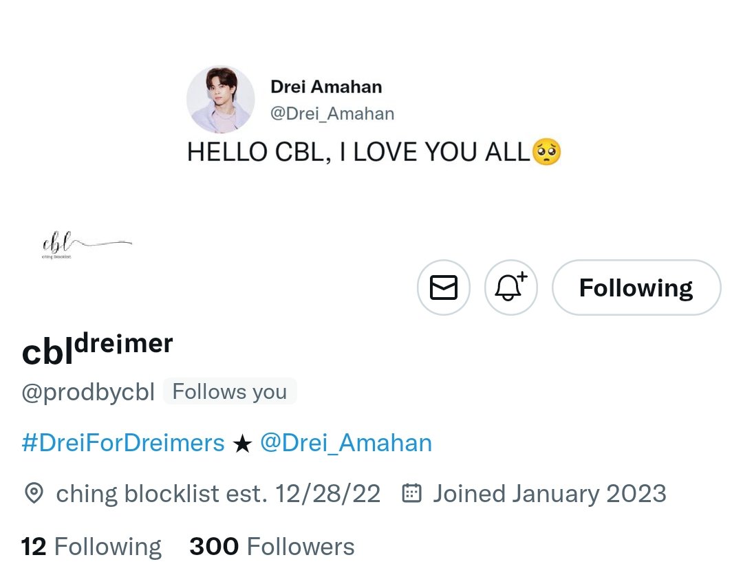 prodbycbl's tweet photo. Happy 300k mga ka blocklisted! 🥳
#ProdByCBL #BrightestStadDrei https://t.co/l3Egyp7bHU