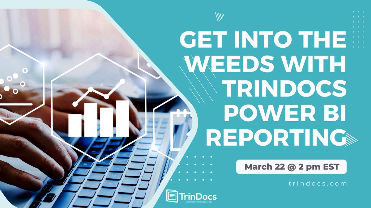 johnstucky's tweet image. Join us to see how you can gain instant visibility to the most granular details possible + increase efficiencies and ROI through TrinDocs Power BI Reporting. Register: trindocs.com/resources/#web…

#TrinDocsDELIVERS #PowerBI #Reporting #APautomation