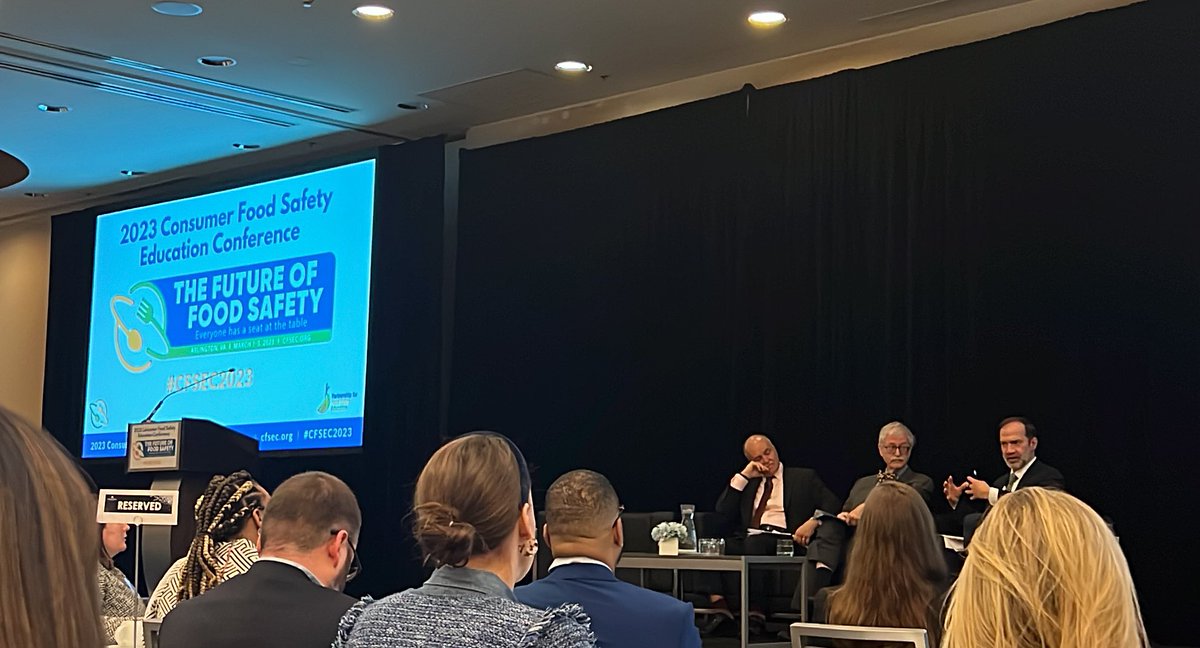 “We want consumers to follow the (food safety) rules because they want to.” Dr. Conrad Choiniere from @FDAfood Fascinating session with the CDC, FDA, & USDA #foodsafety #CFSEC2023