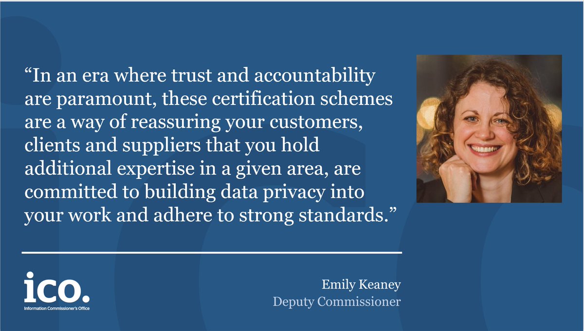 ICOnews's tweet image. NEW: We’ve published the fourth UK GDPR certification scheme. ‘“Provision of Training and Qualifications Services’” is aimed at training and qualification service providers.

Learn more about the scheme and our wider work on certification: ico.org.uk/about-the-ico/…