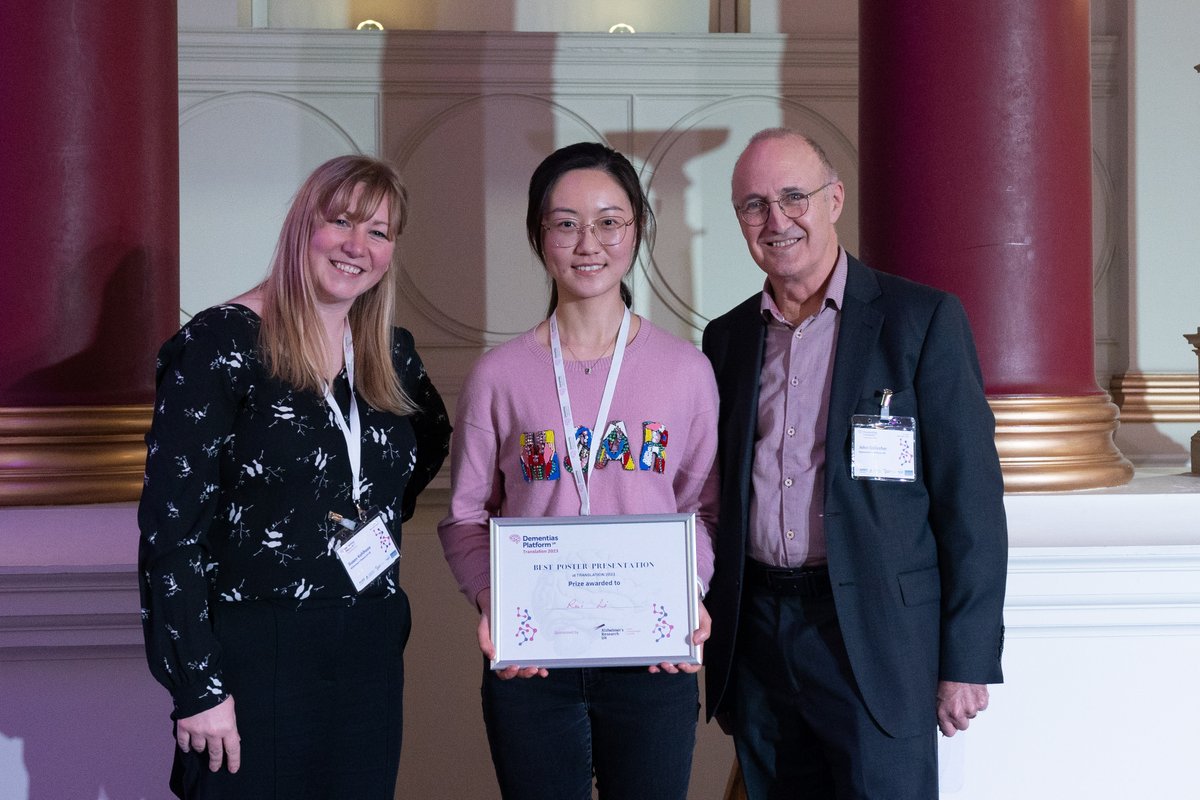 DementiasUK's tweet photo. Congratulatons to Morgane Kunzi of @OxPsychiatry winner of the ADDI @AlzData prize and Rui Li @Cambridge_Uni, winner of the @ARUKscientist Prize #Translation2023r https://t.co/TVmiqilMed