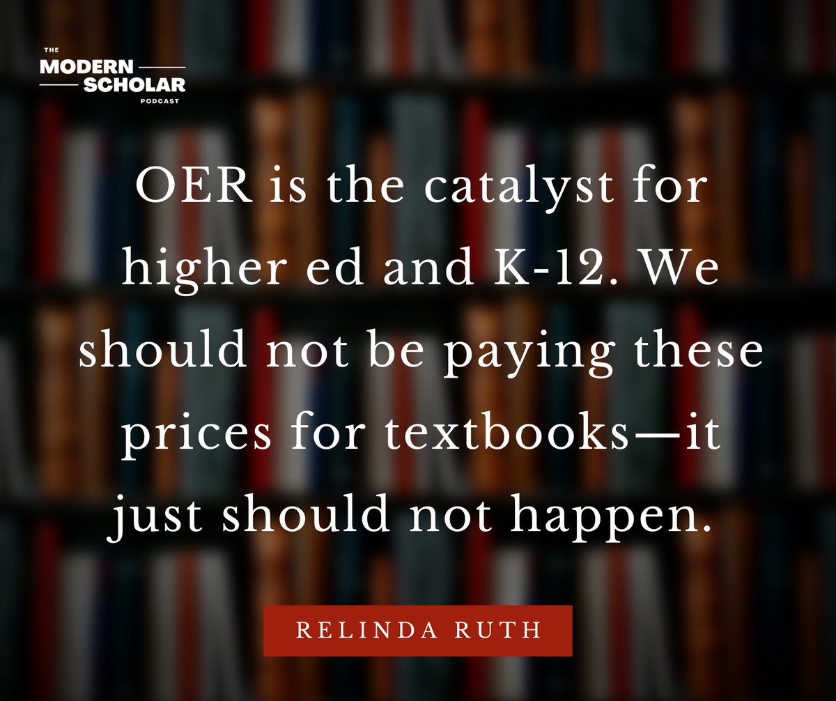 Modern Scholar Podcast (@modscholarpod) on Twitter photo On Tuesday, <a href="/sjpierc/">Stephanie Pierce</a> and <a href="/RelindaRuth/">Relinda</a> demonstrate how #OER can transform education and help better serve our students. Don't miss it! <a href="/UACossatot/">UACossatot</a> <a href="/UArkansas/">University of Arkansas</a> <a href="/ArLALibrary/">Arkansas Library Association</a> <a href="/OERdigest/">OER Digest</a> <a href="/OERCommons/">OER Commons</a> <a href="/OpenEd_Network/">Open Education Network</a> <a href="/OpenStax/">OpenStax</a> <a href="/ArkHigherEd/">Arkansas Division of Higher Education</a> <a href="/SPARC_NA/">SPARC</a> <a href="/ArkansasEd/">Arkansas Department of Education</a>
apple.co/3iObPYM On Tuesday, <a href="/sjpierc/">Stephanie Pierce</a> and <a href="/RelindaRuth/">Relinda</a> demonstrate how #OER can transform education and help better serve our students. Don't miss it! <a href="/UACossatot/">UACossatot</a> <a href="/UArkansas/">University of Arkansas</a> <a href="/ArLALibrary/">Arkansas Library Association</a> <a href="/OERdigest/">OER Digest</a> <a href="/OERCommons/">OER Commons</a> <a href="/OpenEd_Network/">Open Education Network</a> <a href="/OpenStax/">OpenStax</a> <a href="/ArkHigherEd/">Arkansas Division of Higher Education</a> <a href="/SPARC_NA/">SPARC</a> <a href="/ArkansasEd/">Arkansas Department of Education</a>
apple.co/3iObPYM