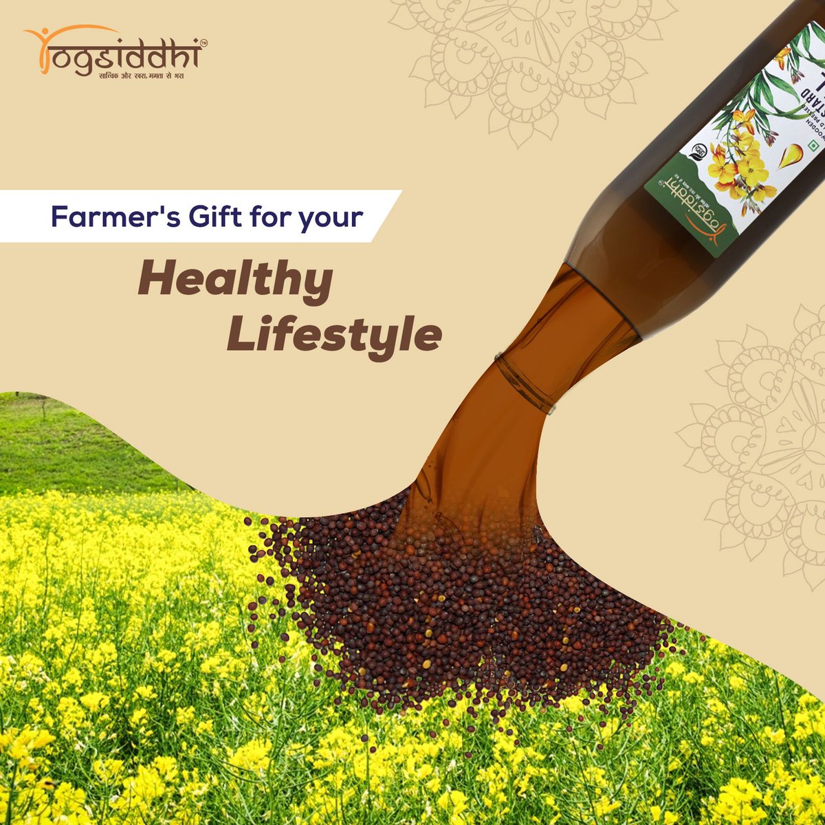yogsiddhifoods's tweet photo. A token of a healthy gift from the farmers to us, "Yogsidhhi's Mustard Oil" is a perfect example of a healthy cooking oil that is extracted from high-quality mustard seeds grown by local farmers.

#yogsiddhi #mustardoil is a must try for all. 

#immunitybooster https://t.co/9VyrkSMmQA