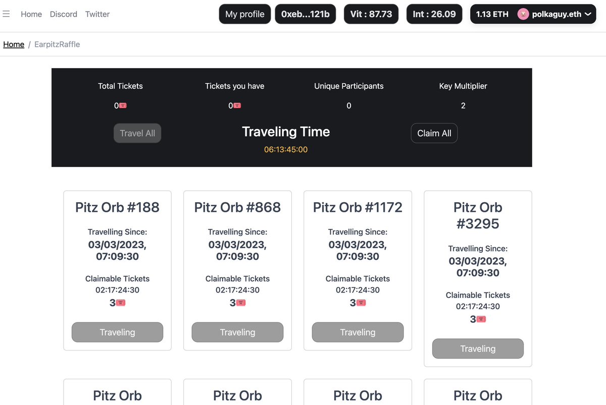 polkaguy's tweet photo. Week 2 For @EarpitzNFT Travel Finally Came To an End🫡
For Week 3 We Got Some Cool New Changes Like:-
“Travel All” ✈️
“Claim All” 🎫
No More Headaches For Travel and Claim Each #Pitz one by one 😍
Week 2 Raffle Will Be Soon🔥
As Always👇
🎉 2 Vitality Each For 3 Winners 🎉 https://t.co/EIQRuEmsnL