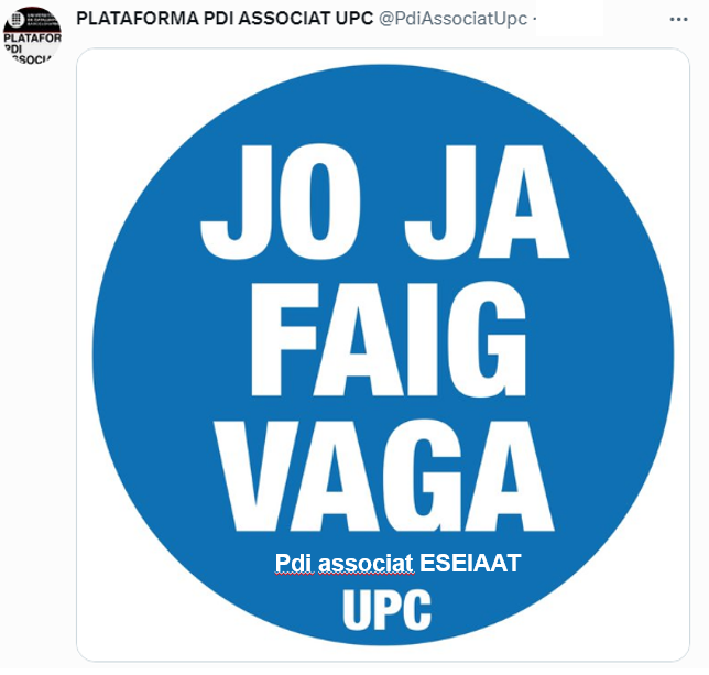 BeatrizPuras's tweet photo. @xarxavives @mavi_mestre @UV_EG @UniversidadGob @UJIuniversitat @UABBarcelona @UniBarcelona @UIBuniversitat @UdAndorra @la_UPC @UdL_info @PdiAssociatUpc @PdiPrecariat @estatalasocia2 @ProfAssociatUAB @TransformemUB @apa_udl 
NOSOTROS HACEMOS HUELGA. 3RA Semana martes, miercoles i jueves. 
NO a la LOSU.
Hasta que haya una solución digna para los asociados. https://t.co/SYrd5sKgeK