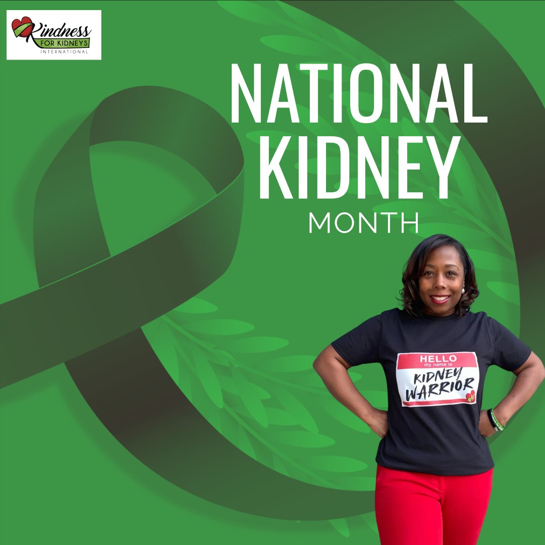 Happy National Kidney Month! We look forward to celebrating with you. Let's paint the web green to raise kidney disease awareness. 💚💚
#nationalkidneymonth #kidneydisease #kidneydiseaseawareness #warrior #kindnessforkidneysgoesgreen