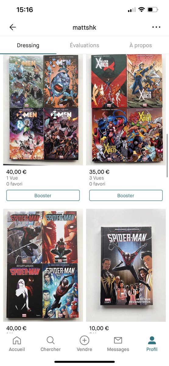 MattSHK's tweet photo. Petit récapitulatif des #comics #Marvel / #DC / #Image … #PaniniComics / #UrbanComics / #DelcourtComics / #HiComics / #Dupuis / #Glénat disponibles sur mon Vinted 📚
➡️ https://t.co/i4fFdnQlHF https://t.co/gZYjhubuSH