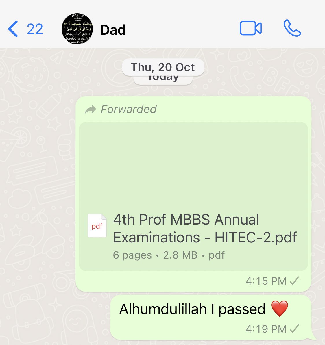 You were the first person I used to call whenever I passed my proff, I wish you were still here so I could see that bright smile on your face when I would have given you this good news. I hope I made you proud and InshAllah I’ll try my best to continue to do so. I miss you dad ❤️