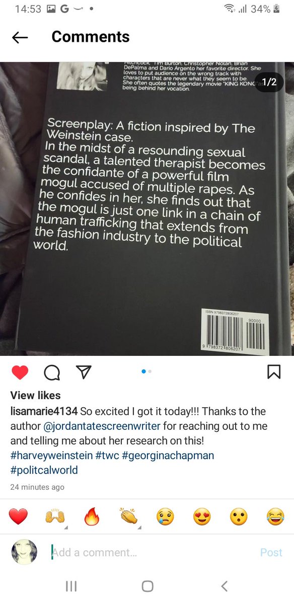 jtate's tweet image. Thank you for this! 
I love seeing my work in my readers universes!
Novel is in the works too...
#womeninfilm #womenwriters #femalewriter #iamwriting #booksbywomen #weinstein #complicitymachine