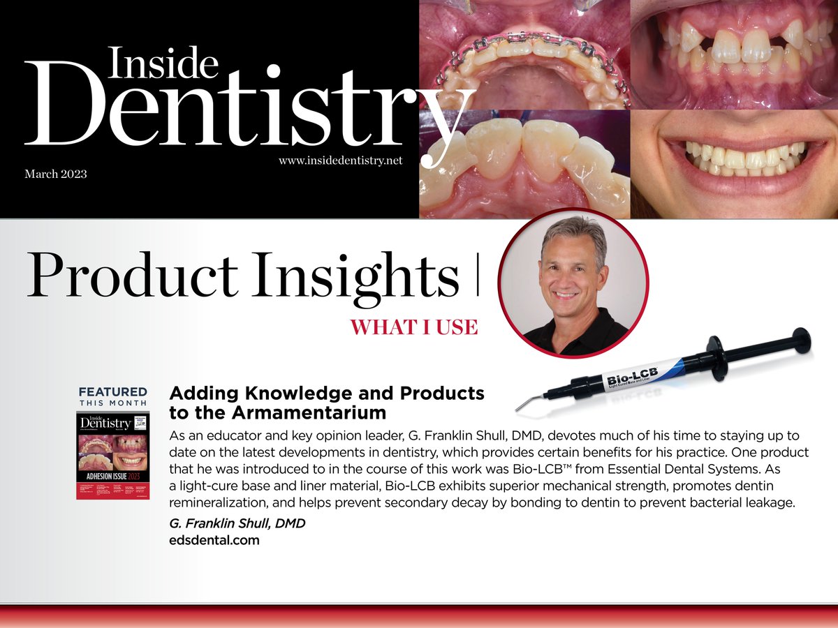 edsdental's tweet photo. Thank you, Dr. G. Franklin Shull for submitting your clinical review of an EDS product. You can find his article link in our bio. #restorativedentistry #dentistry #dentistlife https://t.co/CYERik0Zwq