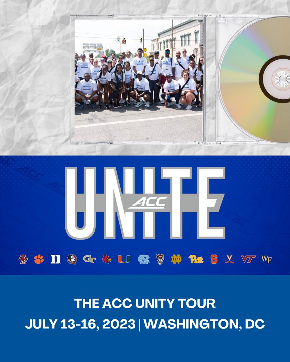 Join us this summer at the ACC Unity Tour. Each member institution of the ACC will send up to 6 student-athletes and 4 staff members to take part in the experience. If you are interested, please email Leslie Barnes before Wednesday, March 8th!