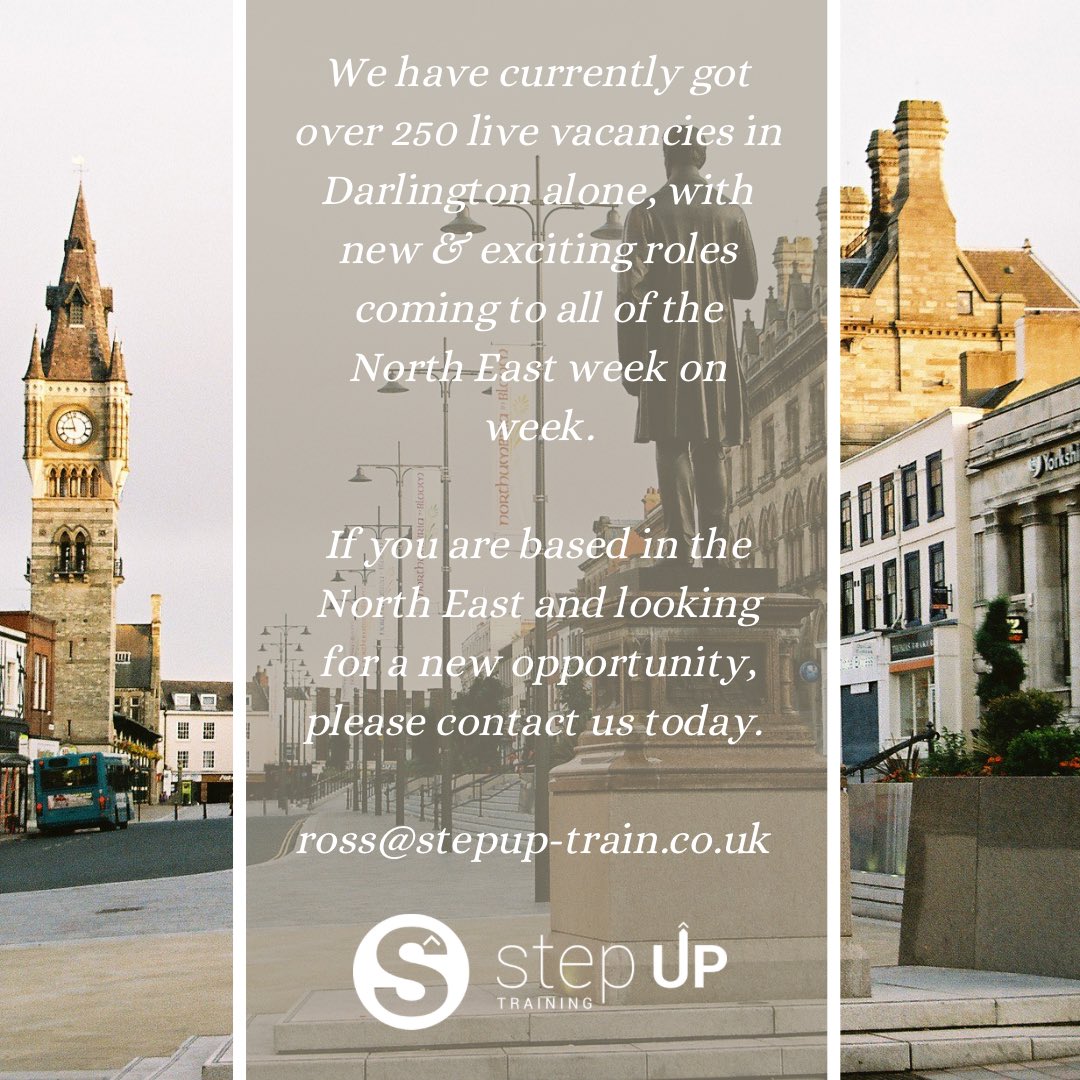 stepuptrain's tweet photo. Through our fantastic partnership with @Orangebox_train, we are able to deliver pre-employment routeways to upskill individuals towards new opportunities within the North East. 

In Darlington alone, we have seen a tremendous increase in vacancies. 

Get in touch today! 

👇🏻👇🏻👇🏻 https://t.co/zXTpC9JLiO