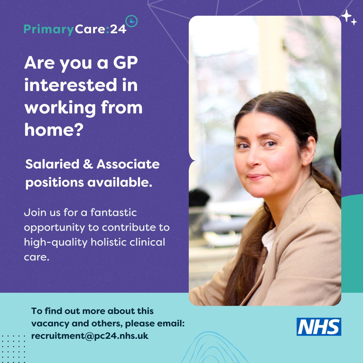 Are you a #GP interested in WFH? Would you like your hours to work around your other commitments? 
We're currently looking for GMC Registered General Practitioners (GPs), to join us at Primary Care 24.

Interested? Send our recruitment team an email.

#gpjobs #remotejobs