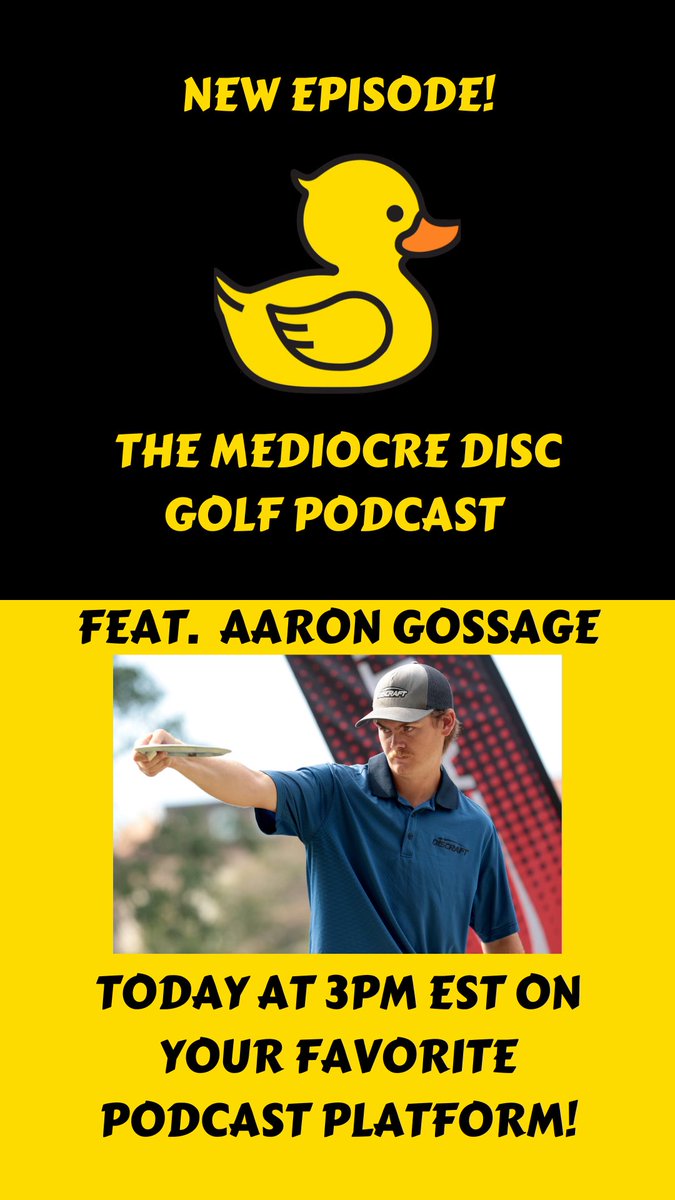 This week on the mediocre disc golf podcast, we sit down with <a href="/DiscraftDG/">Discraft Disc Golf</a> elite team member and 2022 World Championship Runner-Up Aaron Gossage!

New Episode drops at 3pm! Link in Bio!