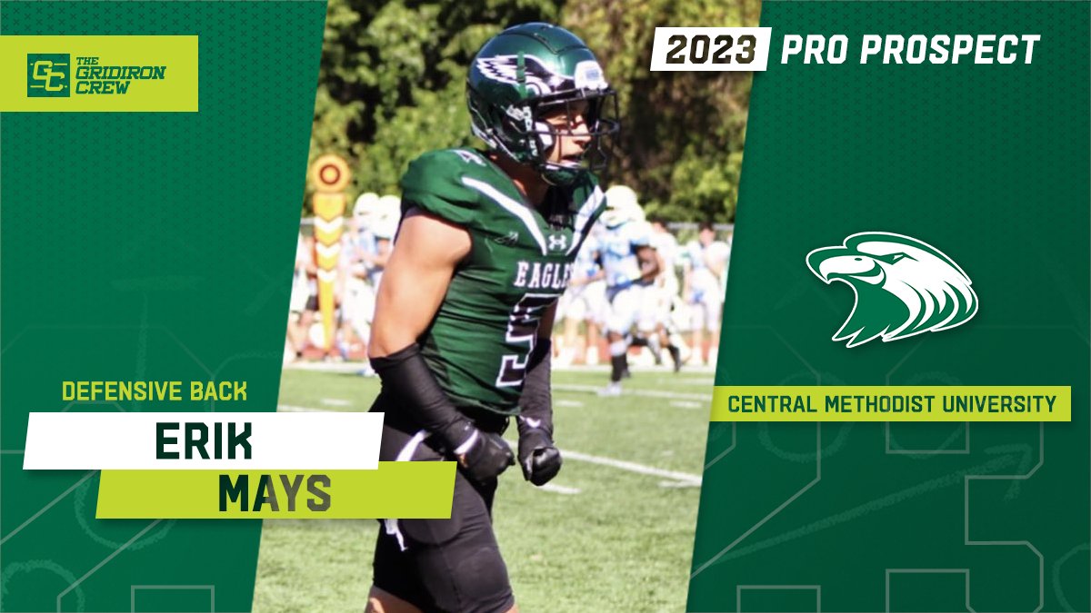 ⚠️ Attention Pro Scouts, Coaches, and GMs ⚠️

You need to look at 2023 Pro Prospect, Erik Mays @mays_erik, a DB from <a href="/CMUEaglesFB/">Central Methodist Football</a>

#2023ProProspect #DraftTwitter #NFLDraft #CFL #XFL #USFL #ProFootball 🏈

👀 See our Interview: thegridironcrew.com/erik-mays-2023…