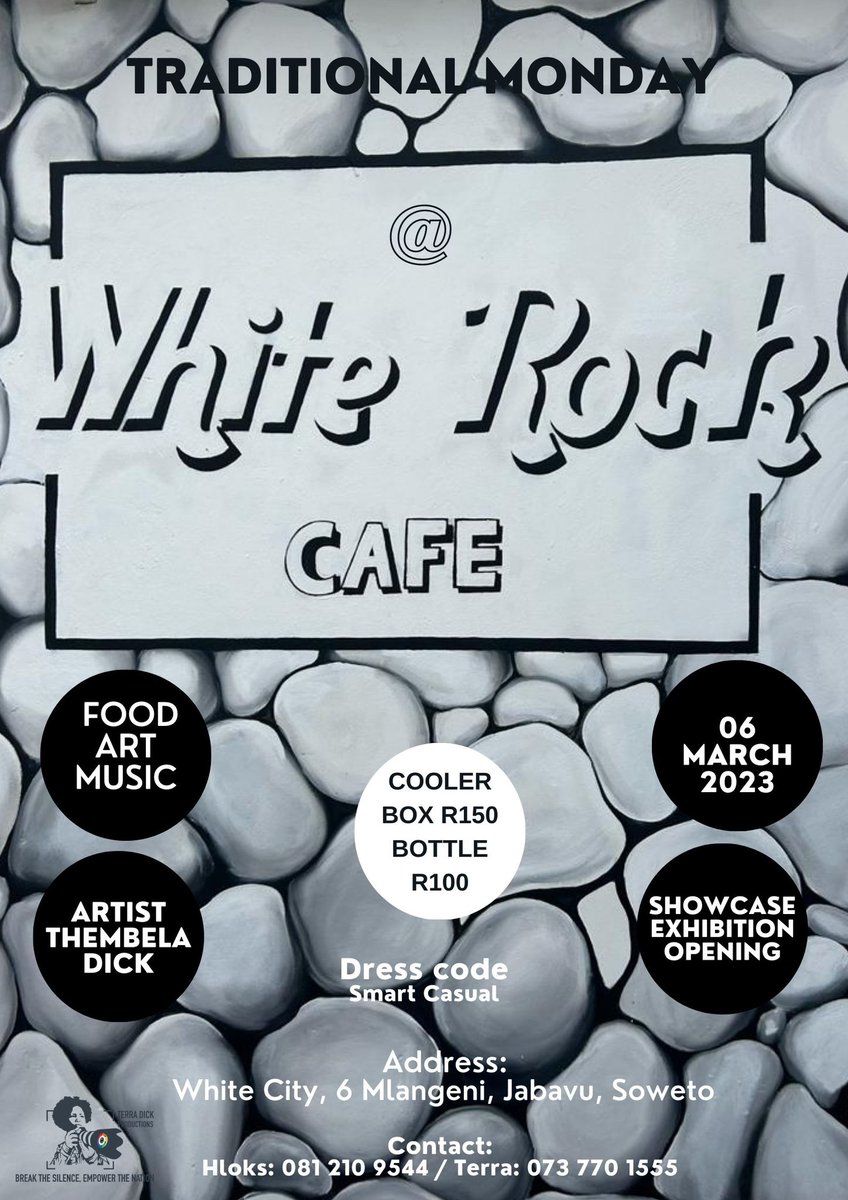 #TraditionalMonday. If you live in and around Soweto don’t miss out on a beautiful exhibition, nice food and cold drinks. Come and unwind with us. Your support will be much appreciated.