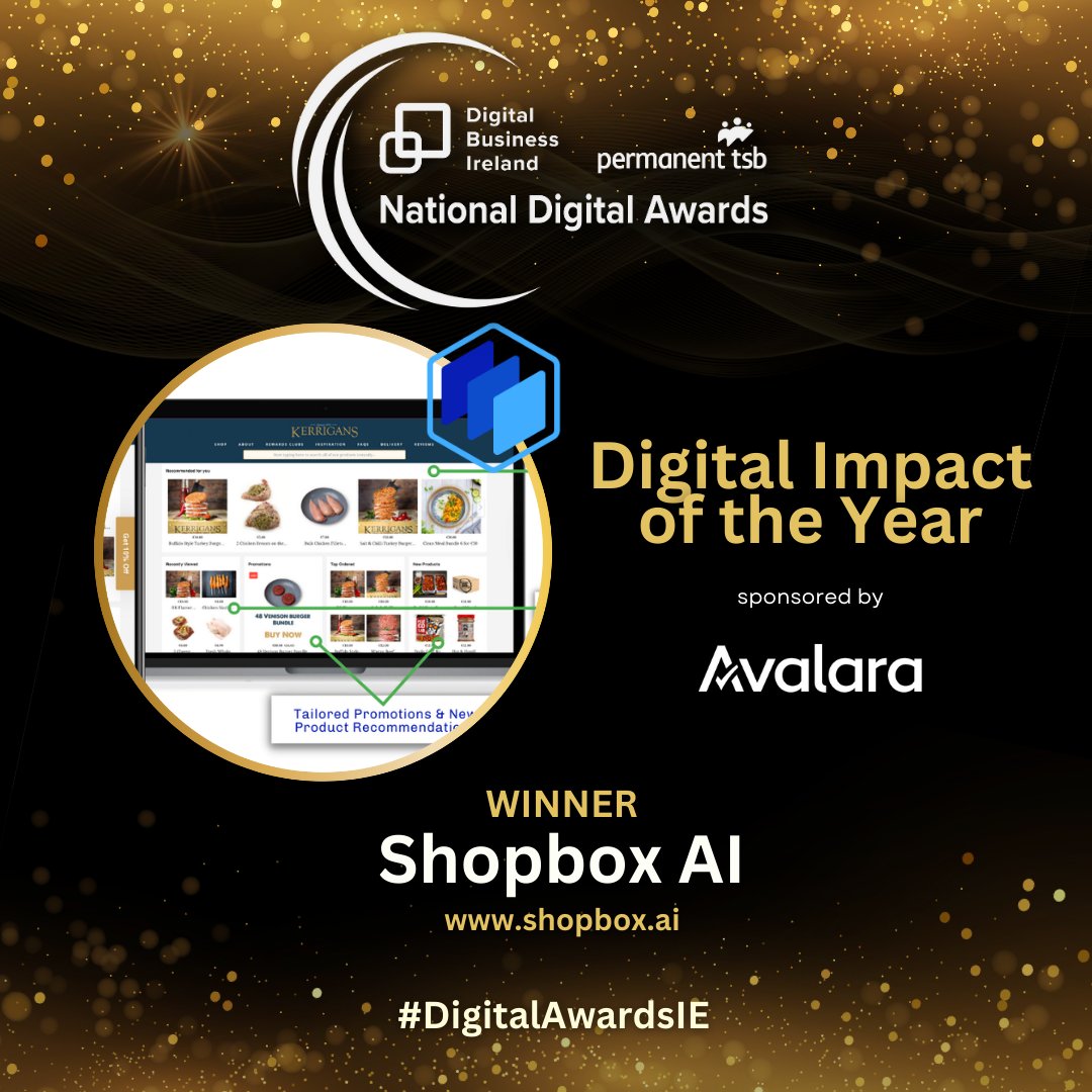 DigitalIre's tweet photo. The winner of the 2022 Digital Impact of the Year Award sponsored by @Avalara goes to @ShopboxAI! Kudos to the team for making a huge impact in 2022! @DigitalIre @permanenttsb #DigitalAwardsIE https://t.co/STJPv0eQxm