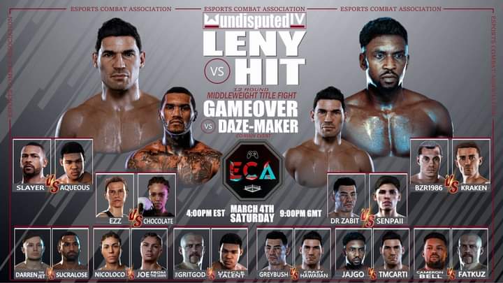 CageRageUFC4's tweet photo. 🥊 ECA Undisputed 4! 🥊
🗓SATURDAY - March 4th 
⏰4pm EST / 9pm GMT 
Live On: https://t.co/THHar37HDW https://t.co/CoDI5tlDmw