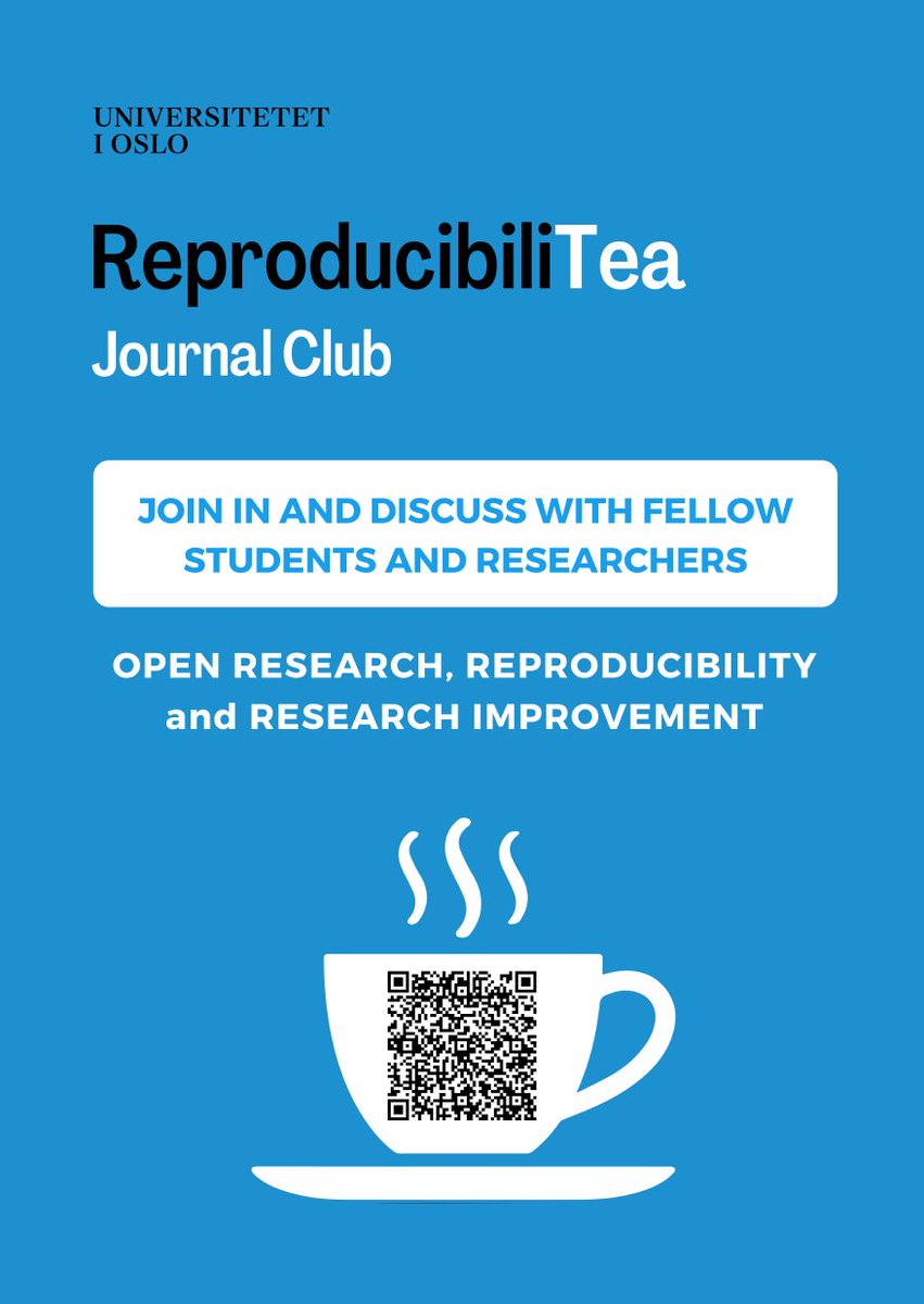 Agata Bochynska (@agatabochynska) on Twitter photo Did you know that <a href="/UniOslo/">Universitetet i Oslo</a> has its own <a href="/ReproducibiliT/">ReproducibiliTea</a> Journal Club? 📰 We meet regularly to discuss papers on #OpenScience, #Reproducibility and #MetaScience - next week we look at how to implement open research practices after attending a training course doi.org/10.1371/journa… Did you know that <a href="/UniOslo/">Universitetet i Oslo</a> has its own <a href="/ReproducibiliT/">ReproducibiliTea</a> Journal Club? 📰 We meet regularly to discuss papers on #OpenScience, #Reproducibility and #MetaScience - next week we look at how to implement open research practices after attending a training course doi.org/10.1371/journa…