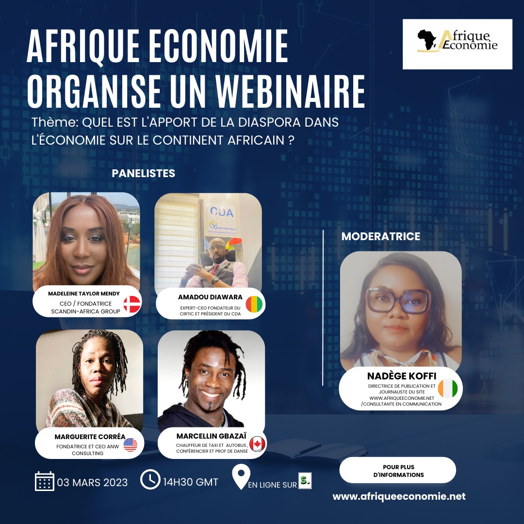 corrmarg's tweet photo. Bonjour,

C'est ce vendredi 03 mars 2023 qu'aura le #webinaire l'Afrique Économie autour du thème : quel est l'apport de la Diaspora dans l'économie sur le continent africain?

Lien de connexion ci-dessous 👇

https://t.co/SfIGsUAyg1

C'est à partir de 14h30 GMT. https://t.co/DECQFQB8eH