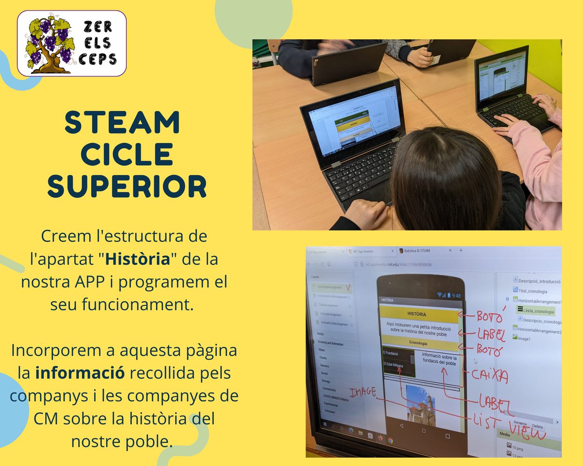 Seguim avançant en la creació de la nostra APP! #zerelsceps #escolarural #appinventor #educacióprimària #steameducation #educaciónsteam @EnricBolano @sebaixpenedes