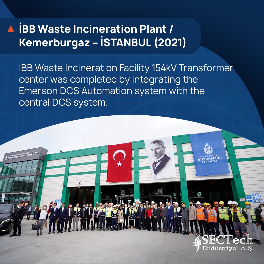 sectechendustri's tweet image. İBB Waste Incineration Plant / Kemerburgaz–İSTANBUL (2021)

IBB Waste Incineration Facility 154kV Transformer center was completed by integrating the Emerson DCS Automation system with the central DCS system.

Contact for detailed information 📩

#Sectech #Industrial #Engineering