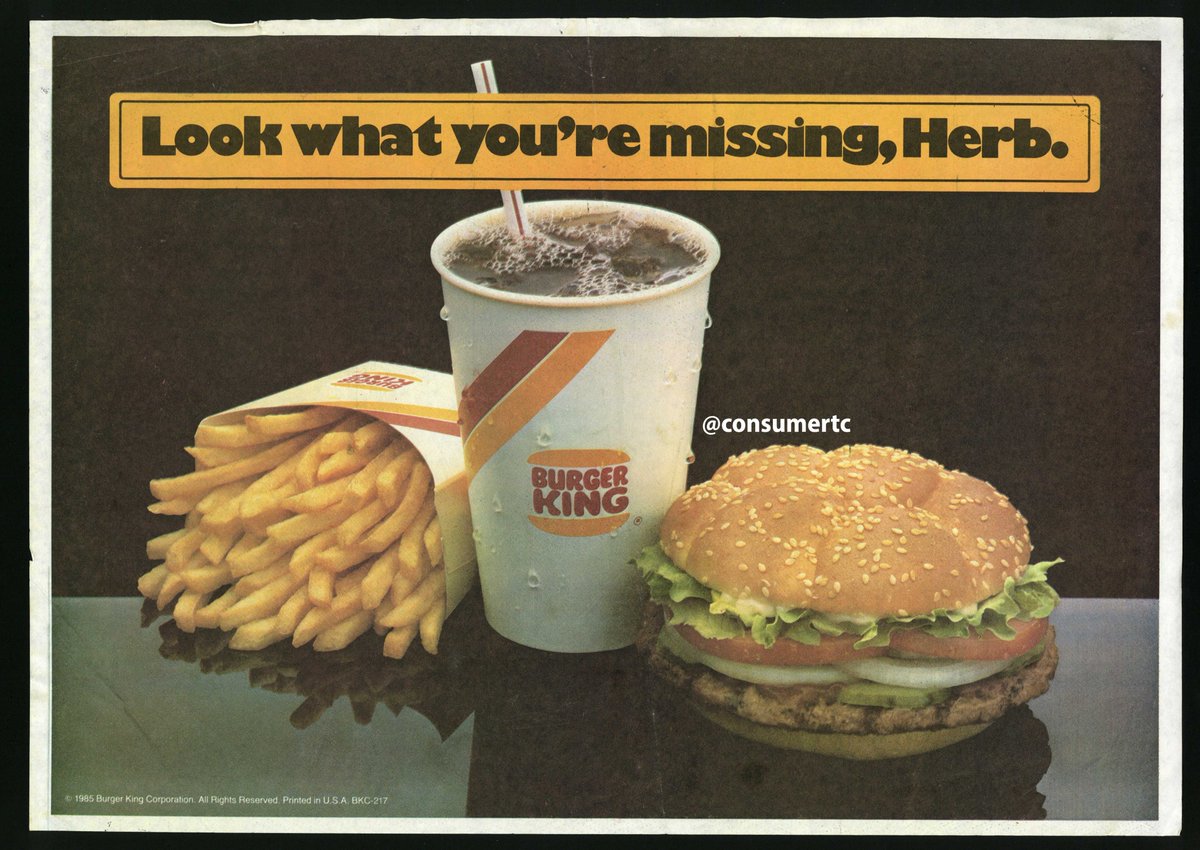 Consumer Time Capsule on Twitter "Here's a trayliner from BURGER KING
