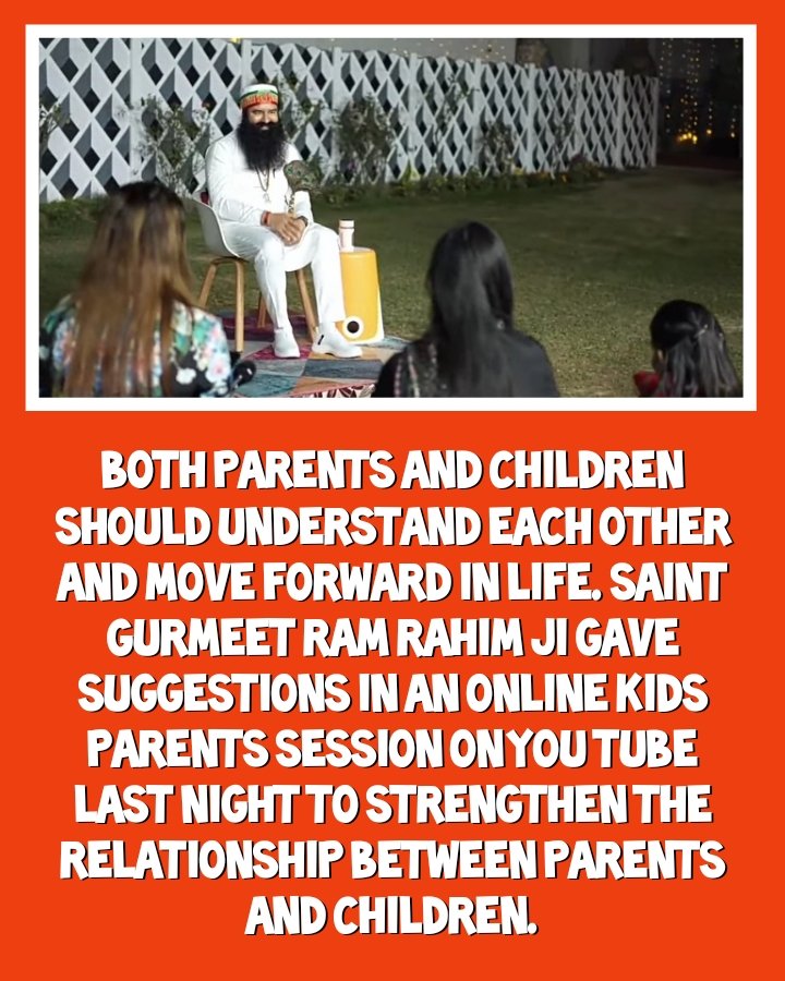 goswamik888's tweet photo. Saint Dr @GurmeetramrahimSingh ji said parent should also give time to their children. 
#GenerationBridge 
#KidsParentsSession https://t.co/As6xRYbJkn
