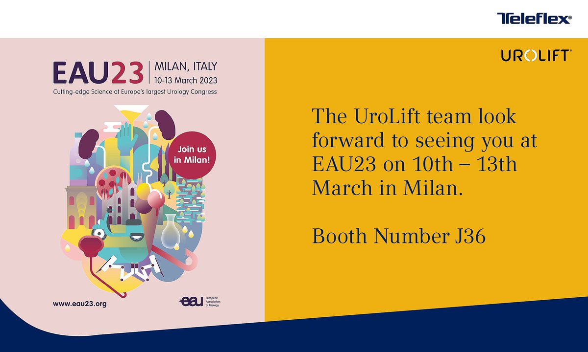 UroLiftEMEA's tweet photo. Just one week to go until the start of EAU in Milan.
Our team members will be at booth number J36 and are really looking forward to seeing you there.
#EAU23 #UroLift https://t.co/p30umgKdIX
