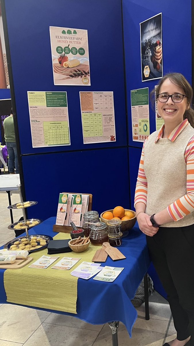 TourismHospDept's tweet photo. @TourismHospDept @MTU_ie 3rd year BBus. Culinary Arts student @Caroline_mvH at the student innovation event with her product Elm River Farm Honey Butter …Best of luck👍 #innovation #Entrepreneur @noelgmurray https://t.co/rp9llKrkEH