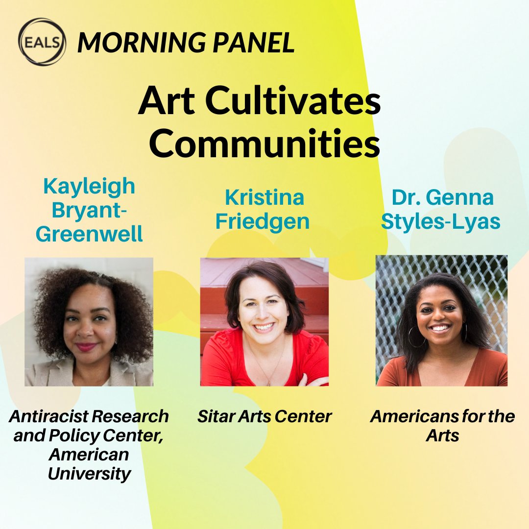 #EALS2023 PANEL ANNOUNCEMENT
 Join us for a conversation with leaders in education and community engagement to explore how to manage and reimagine this work.

Art Cultivates Communities - Dr. Genna Styles-Lyas, Kayleigh Bryant-Greenwell, and Kristina Friedgen 

Visit link in bio!