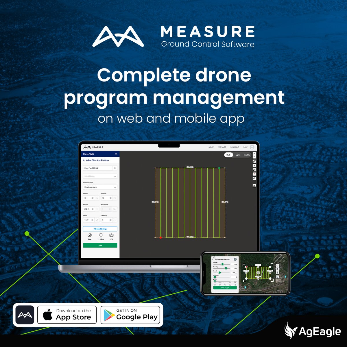EagleNXT's tweet photo. Generate flight plans on the web, assign them to users, and access them on mobile with Measure Ground Control #dronesoftware. 

Learn more about #MeasureGroundControl functionalities: https://t.co/T5Gzolv4LJ 

#DroneEnterprise #FlightPlanning #DroneWorkflow #DroneTools #UAVS https://t.co/FrxCZUvhHa