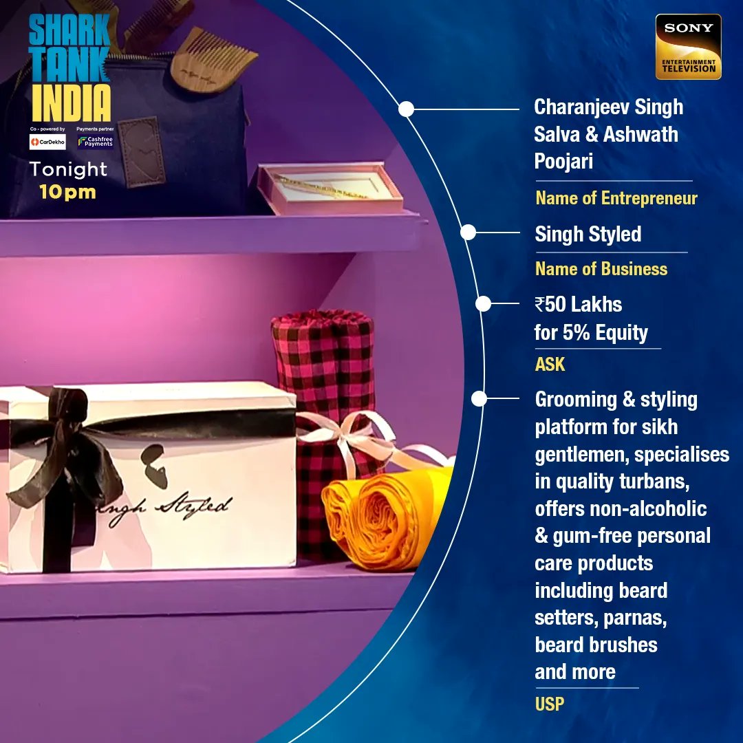 SonyTV's tweet photo. #NutriCook, #SinghStyled, and #Subhag which pitch will interest the Sharks and end up with a deal?
Don't forget to tune into #SharkTankIndia Season 2, tonight at 10 pm on Sony Entertainment Television & Sony LIV. https://t.co/acAU8hZTkS