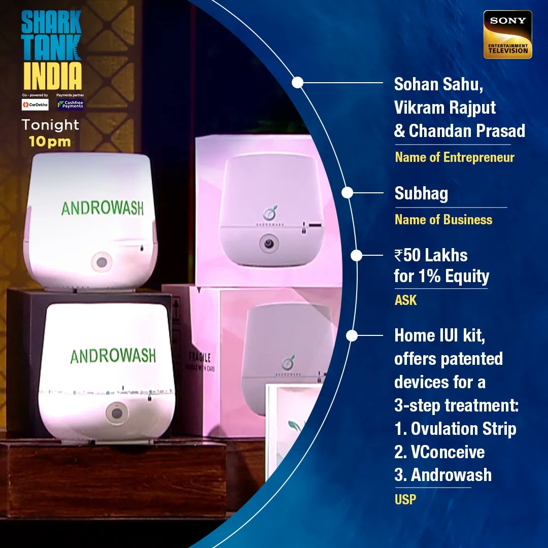 SonyTV's tweet photo. #NutriCook, #SinghStyled, and #Subhag which pitch will interest the Sharks and end up with a deal?
Don't forget to tune into #SharkTankIndia Season 2, tonight at 10 pm on Sony Entertainment Television & Sony LIV. https://t.co/acAU8hZTkS