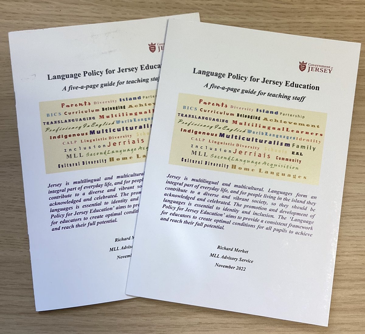 Delighted that every teacher in the island now has their own copy of the Teacher’s Guide to the Language Policy for Jersey Education🇯🇪 #LanguagePolicy