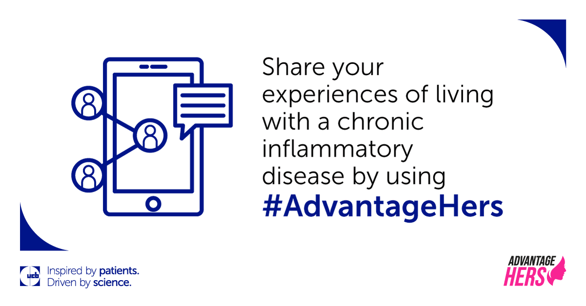ucb_news's tweet photo. As the Advantage Hers campaign continues to evolve, we remain inspired by all your inspiring patient stories. Please continue to share your experiences of living with a chronic inflammatory disease by using #AdvantageHers across your social posts. https://t.co/FNGuxiFoIT