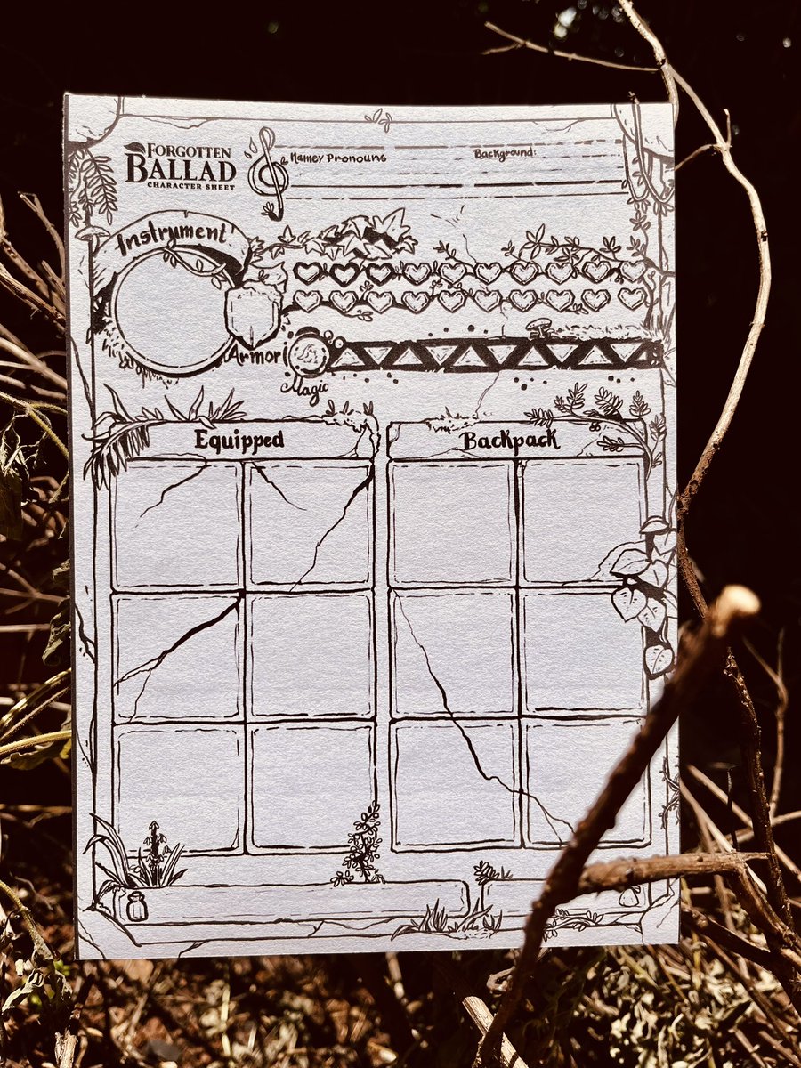 First goal on test: the character sheet!

What you guys think? 

#zimo23 #forgottenballad #ttrpg #rpglatam