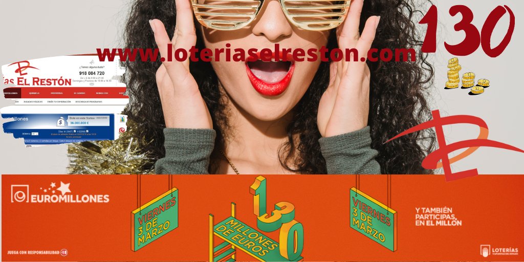 VIERNES 3 de MARZO ☘️ 
👉EUROMILLONES🎊 BOTE 130🎯millones 💵
En nuestra web🍀
bit.ly/2YxzEc9
o si prefieres 🚶🚶‍♂️en nuestra administración de C.C. El Restón‍🏢
#Valdemoro #ElRestón