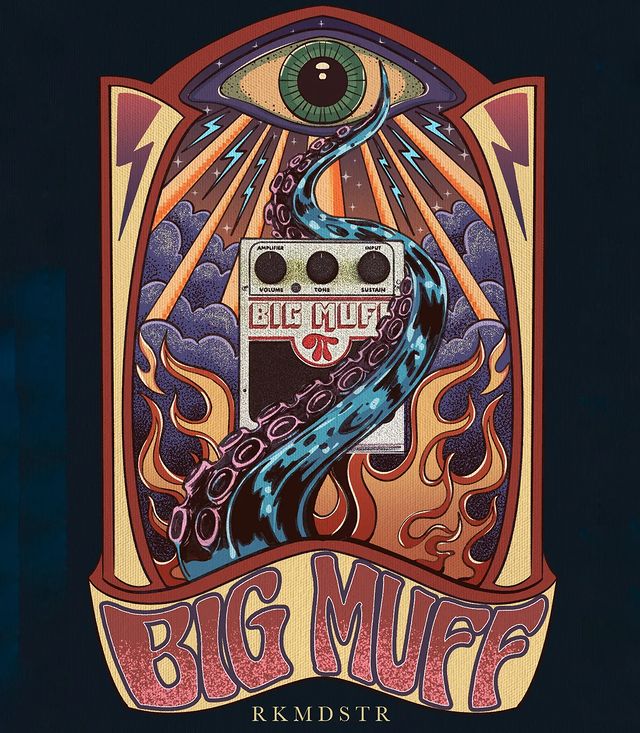 EHX's tweet photo. Surreal Big Muff illustration by @rkmdstr 
Check out more amazing Electro-Harmonix fan art at https://t.co/wToXCGl3jl

 #fanartfriday #fanart #bigmuff #electroharmonix #guitareffects #guitargear #guitarpedals #ehx https://t.co/Vh4mRLamcn
