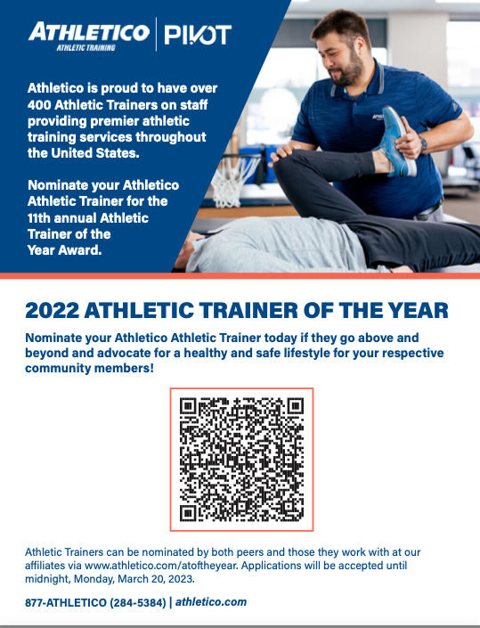 It's National Athletic Training month!! Let's show our support of our amazing athletic trainer Ashley Weber!!! scan the QR code fill out the form and show her the recognition she deserves!!!