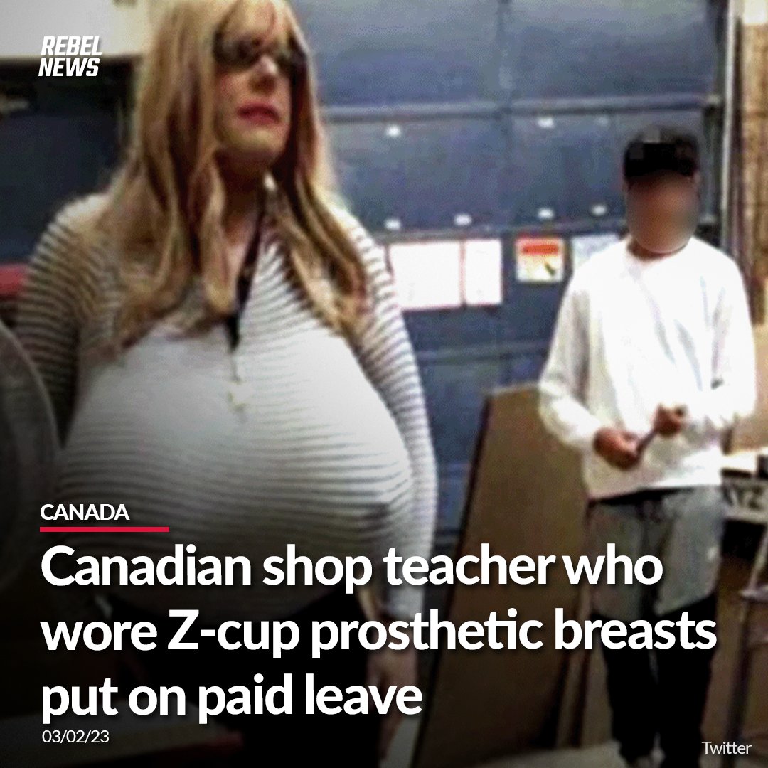 Rebel News Canada on X: Kayla Lemieux, the Canadian high school teacher  who made headlines for wearing massive Z-cup prosthetic breasts in class,  has been placed on paid leave. MORE:    /