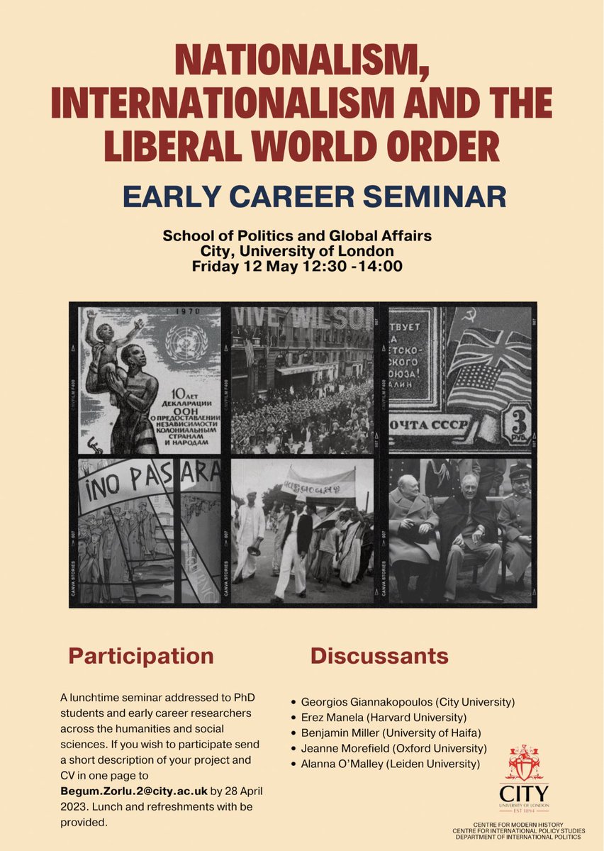George Giannakopoulos (@giannako) on Twitter photo So, in parallel with our liberal internationalism conference on May I’m organising a special seminar session for history/politics/IR early career researchers & PhD students working on these topics 👇👇🏿👇🏻If interested drop @begumz_a line or DM us! Cc <a href="/AM_OMalley/">Alanna O'Malley</a> <a href="/Cityintpolitics/">City Int Politics</a> So, in parallel with our liberal internationalism conference on May I’m organising a special seminar session for history/politics/IR early career researchers & PhD students working on these topics 👇👇🏿👇🏻If interested drop @begumz_a line or DM us! Cc <a href="/AM_OMalley/">Alanna O'Malley</a> <a href="/Cityintpolitics/">City Int Politics</a>
