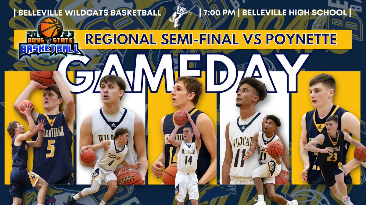 beans1369's tweet image. The 🏀 road to the Kohl Center starts tonight for the #3 seed @BellevilleBBall  as they host the #7 seed Poynette Pumas in a Regional Semi-Final game.  Game Time is 7:00 PM! #PACKtheGYM #MakeSomeNOISE #WildcatFam #BellevilleProud #LeaveItAllOnTheCourt #WildcatWay @BellevilleAthl1