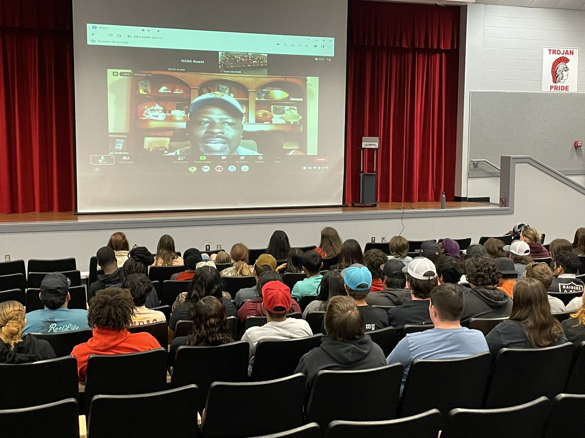 Being able to embrace our past is how we shape our future! Very proud to have HCHS alumnus <a href="/alexbrown96/">Alex James Brown</a> speak to our seniors about his experience and successes!