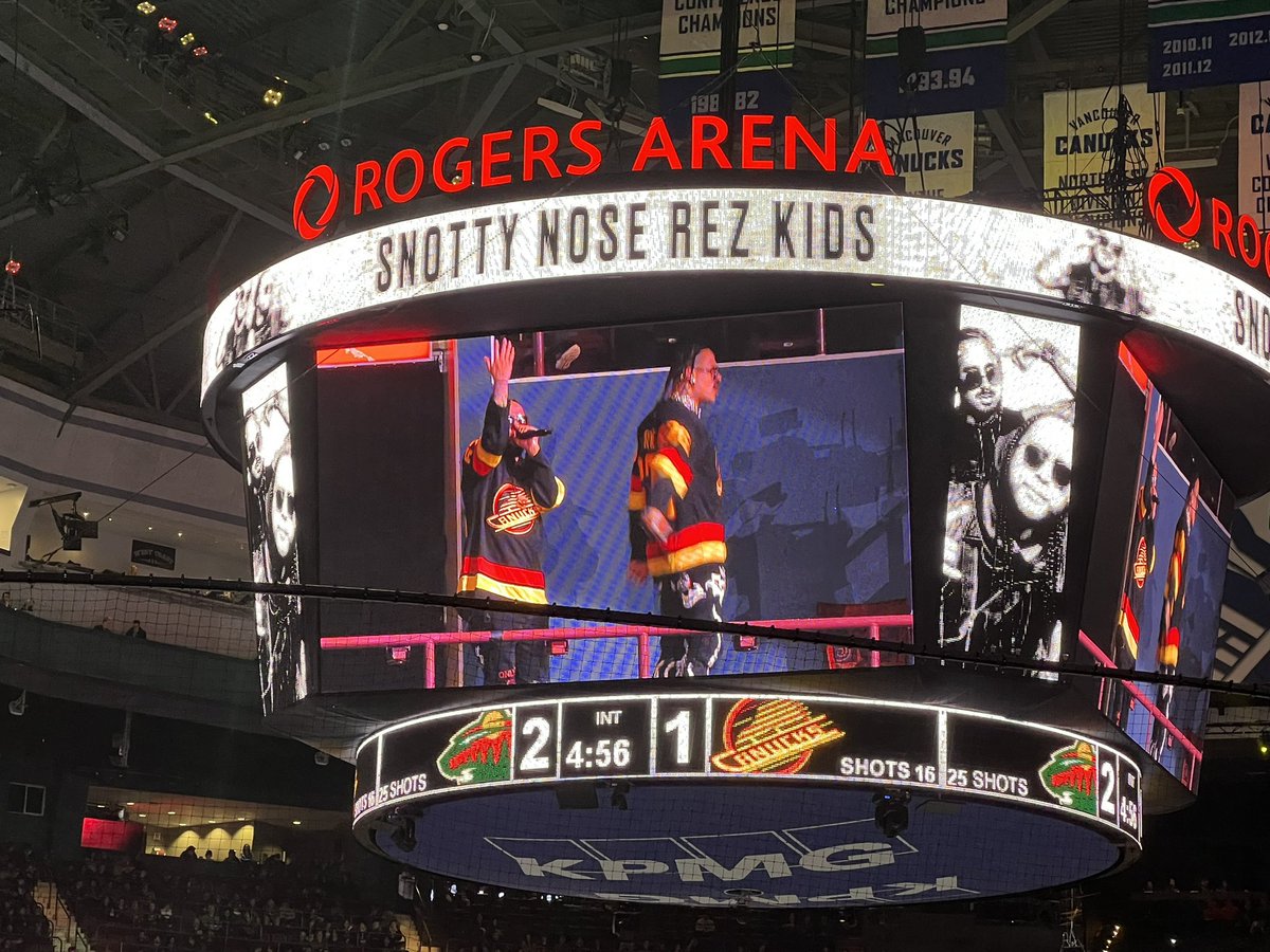 First Nations Celebration Game, with the <a href="/canucks/">Vancouver Canucks</a> last night. Honoring Truth and Reconciliation, and the legacy of Gino Odjick. With preformances from the <a href="/TheRezKids/">Snotty Nose Rez Kids</a>